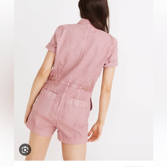 Madewell- Pink Short boiler suit jumpsuit - Picture 2 of 7